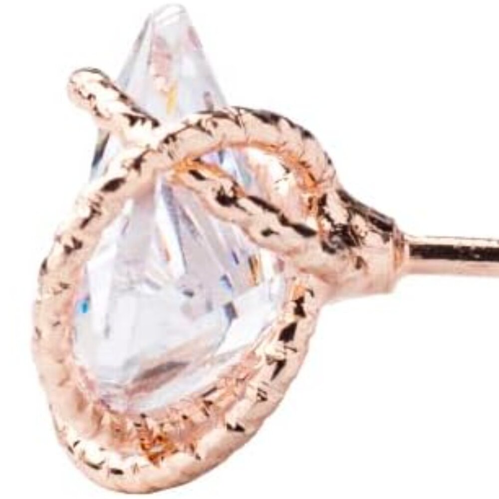 Gold Triangular Cubic Zirconia Stud Earrings For … - image 5